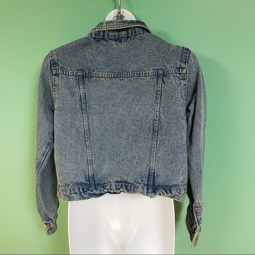 7 For All Mankind Girls Vintage Wash Distressed Denim Jacket Size XL 14 - Picture 6 of 9